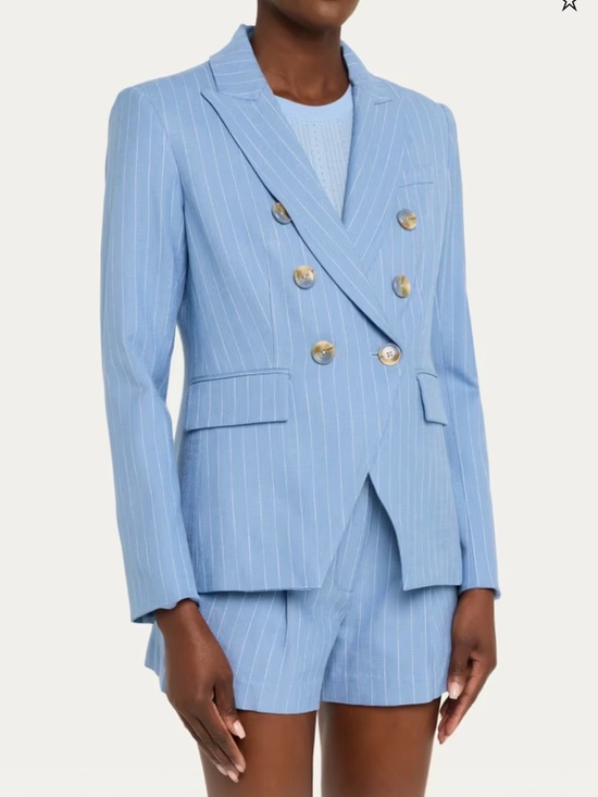 Veronica Beard Jackets & Blazers - Veronica Beard Sky Blue Pinstripe Double-Breasted Miller Dickey Jacket Size 8